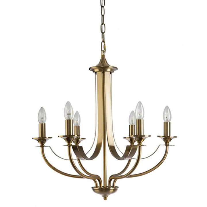 Hoodshire 6Lt Chandelier - Black/Bronze/Chrome/Satin Chrome