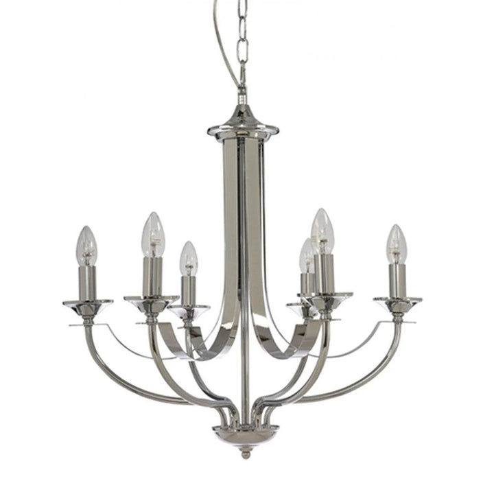 Hoodshire 6Lt Chandelier - Black/Bronze/Chrome/Satin Chrome