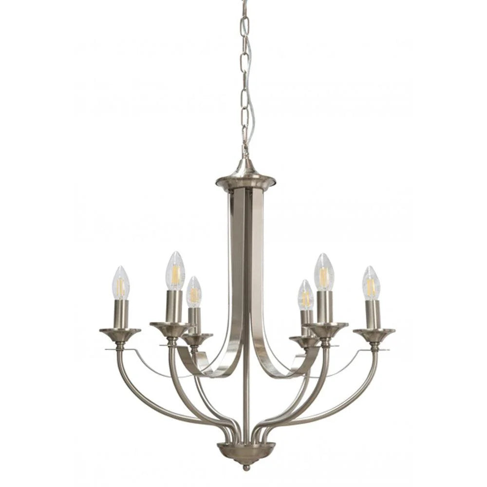 Hoodshire Chandelier 6Lt in Black/Bronze/Chrome/Satin Chrome