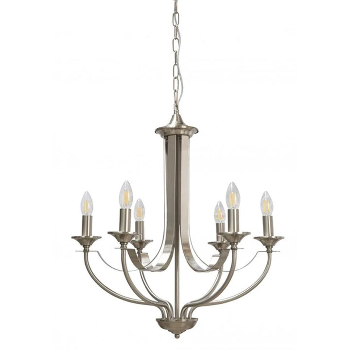 Hoodshire 6Lt Chandelier - Black/Bronze/Chrome/Satin Chrome