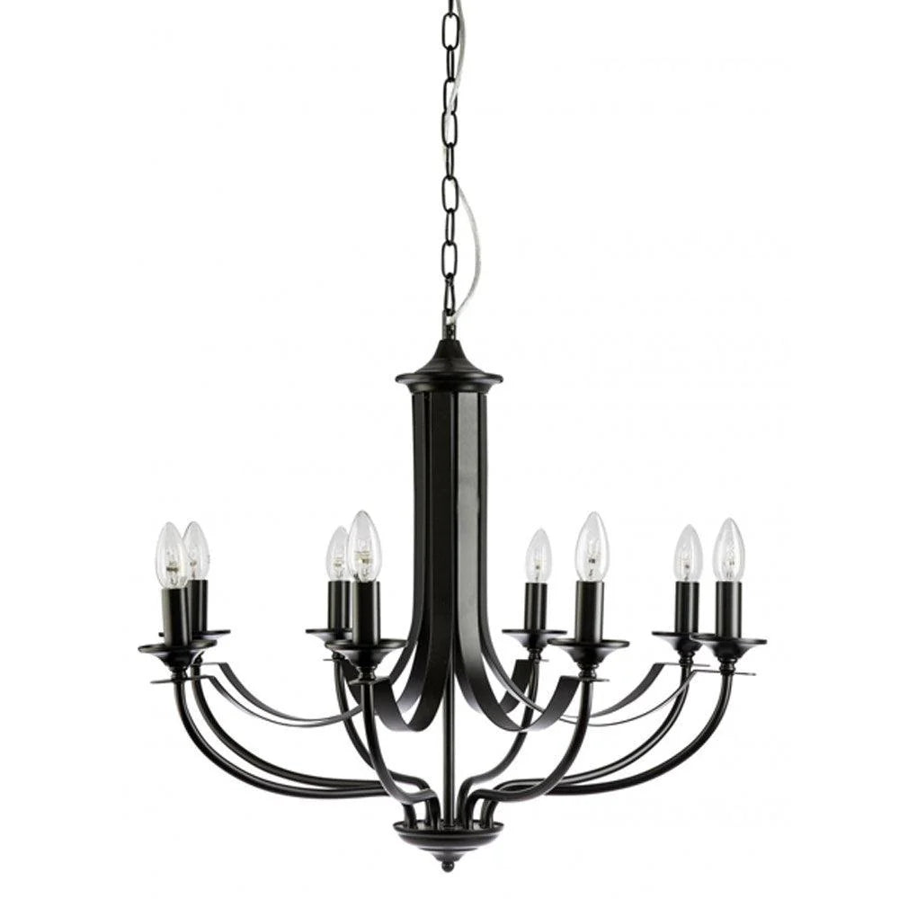 Hoodshire Chandelier 8Lt in Black/Bronze/Chrome/Satin Chrome