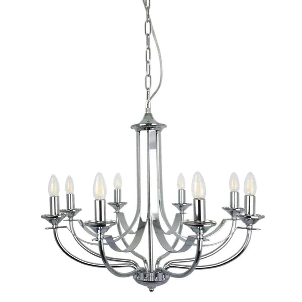 Hoodshire Chandelier 8Lt in Black/Bronze/Chrome/Satin Chrome