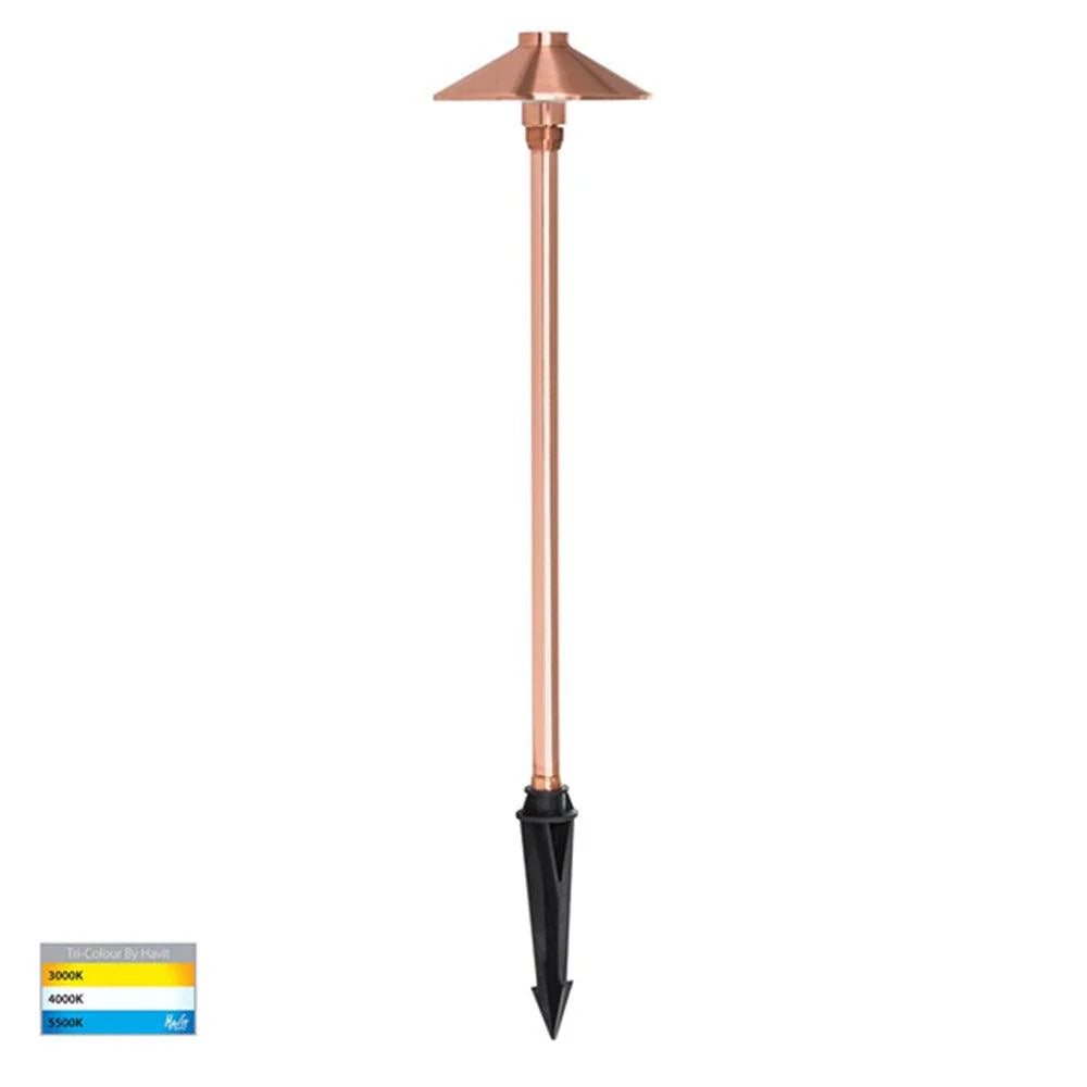 Polari LED Spike Light CCT 3w Antique Brass, Black, Copper, SS316 Havit Lighting -