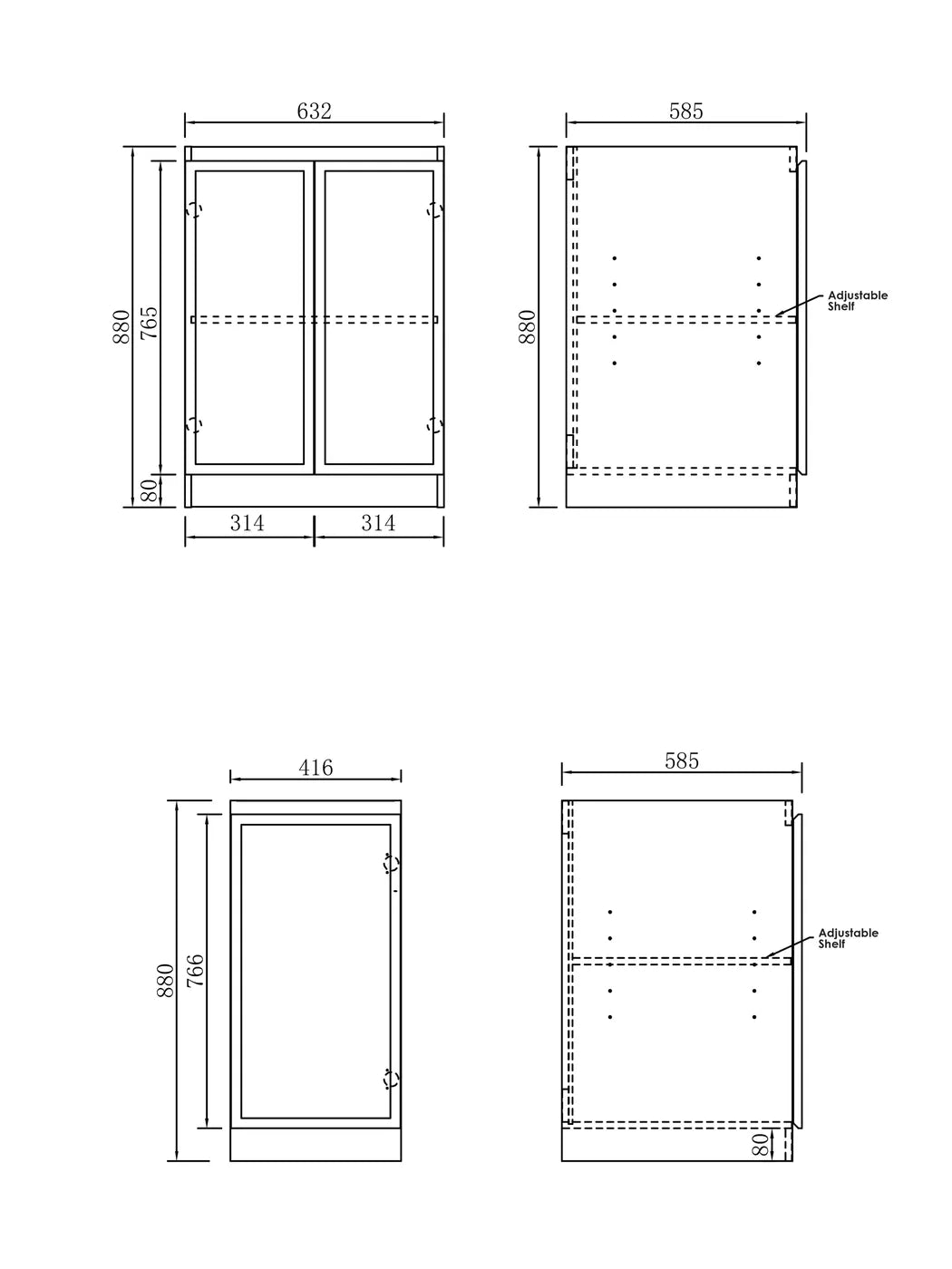 Hampshire Black Base Laundry Cabinet with Stone Top and Sink 1060X600X900