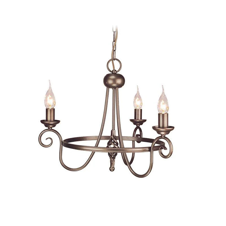 Harlech 3Lt Chandelier E14 in Black and Dark Bronze Elstead Lighting - ELS.HR3A, ELS.HR5