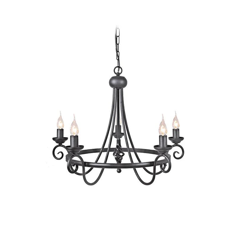 Harlech 3Lt Chandelier E14 in Black and Dark Bronze Elstead Lighting - ELS.HR3A, ELS.HR5