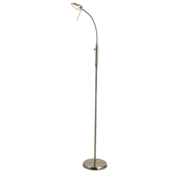 Isla Elegant LED Metal Floor Lamp - Antique Brass or Satin Chrome, 1500mm High, PL0092