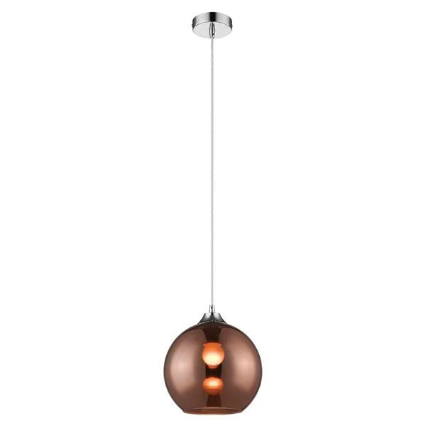 Jazz Metal Pendant Light in Chrome or Copper Glass (ø200mm)