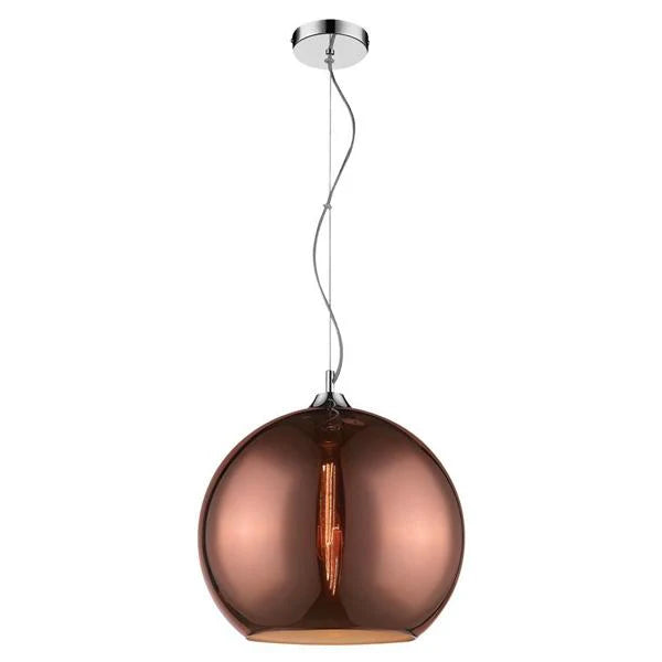 Jazz Metal Pendant Light in Chrome or Copper Glass (ø350mm)