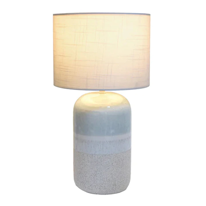 Katherine Coastal Charm Ceramic Table Lamp - Light Blue, White Linen Shade, 430mm High, PL0195