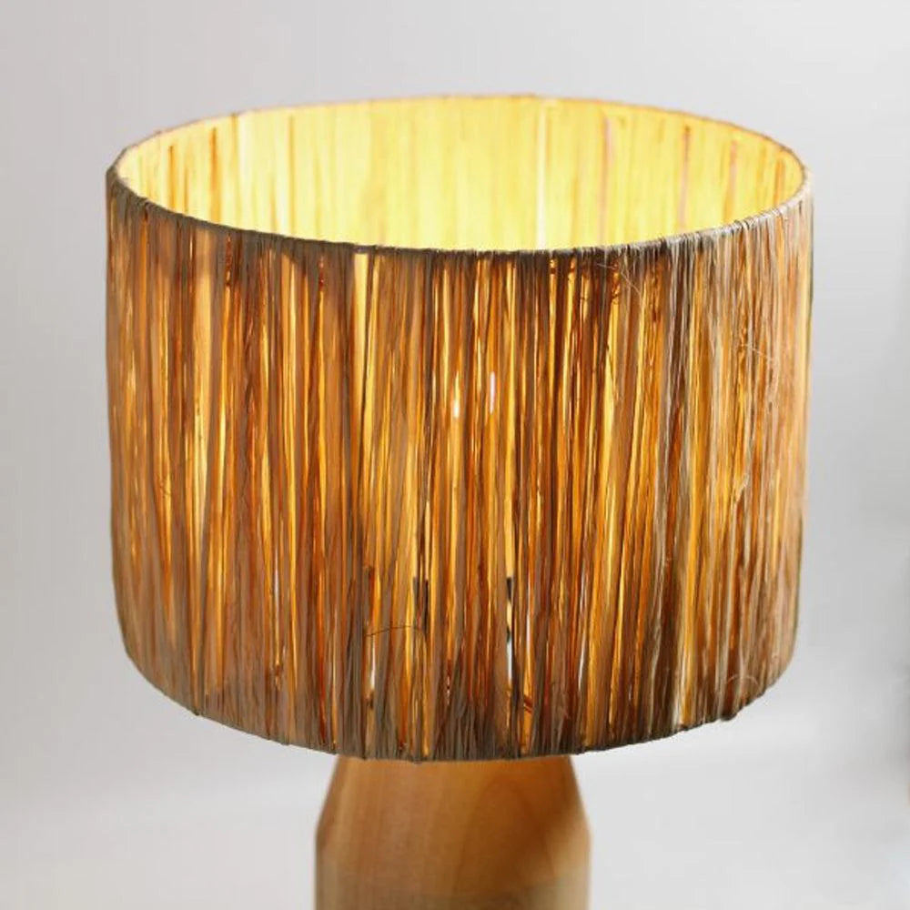 Kaylee Earthy Elegance, Wood and Raffia Table Lamp - Natural, 495mm High, PL0111