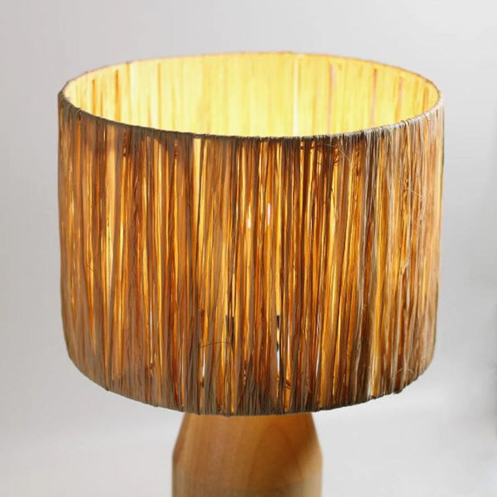 Kaylee Earthy Elegance, Wood and Raffia Table Lamp - Natural, 495mm High, PL0111