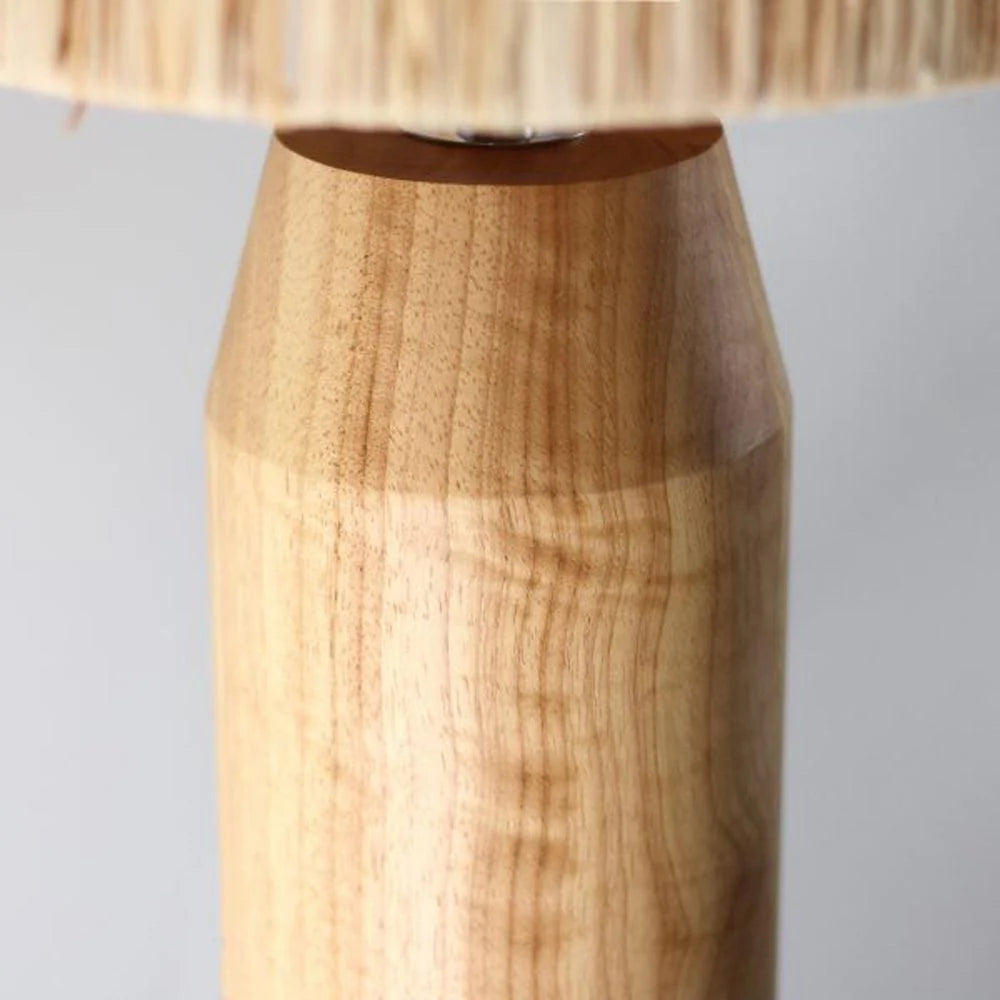 Kaylee Earthy Elegance, Wood and Raffia Table Lamp - Natural, 495mm High, PL0111