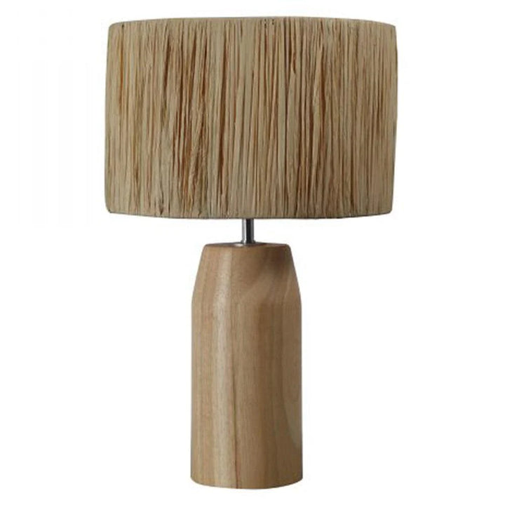 Kaylee Earthy Elegance, Wood and Raffia Table Lamp - Natural, 495mm High, PL0111