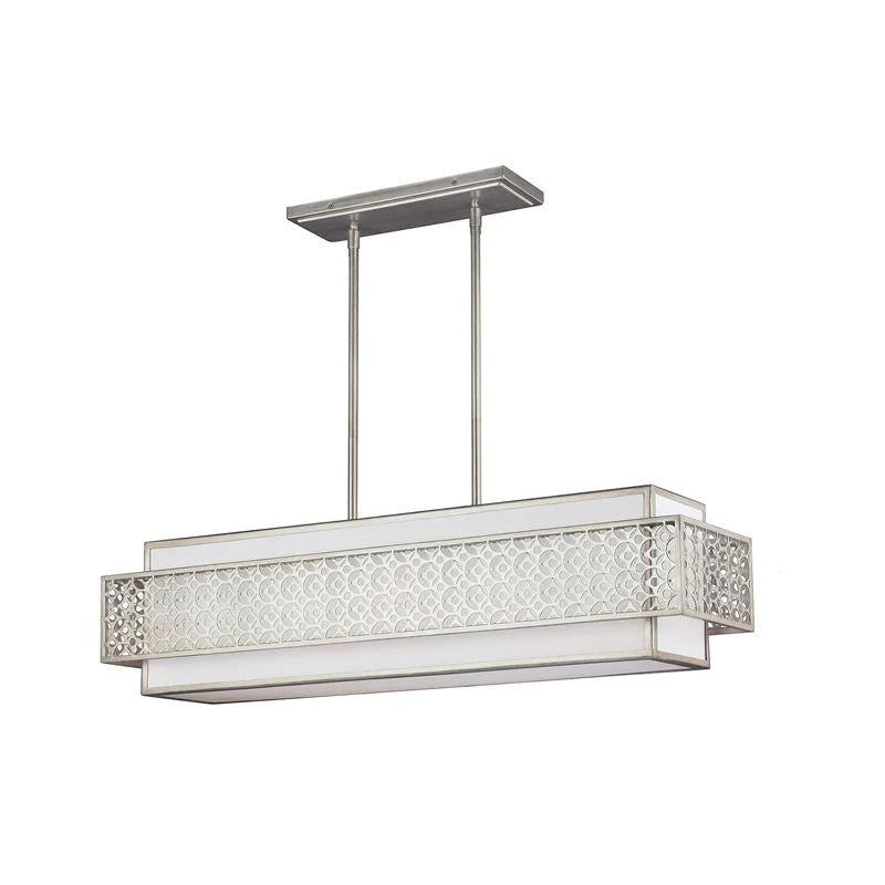 Kenney 5lt Island Chandelier E27 in Sunrise Silver Elstead Lighting - ELS.FE-KENNEY-ISLE