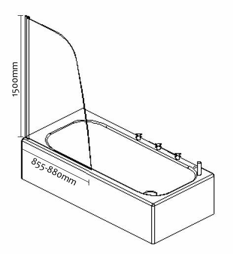 Kensington Bath Screen 90cm