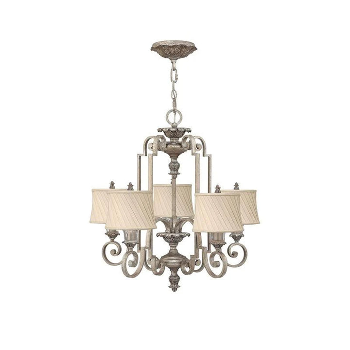 Kingsley 5Lt/9Lt Chandelier in Silver Leaf Elstead Lighting - ELS.HK-KINGSLEY