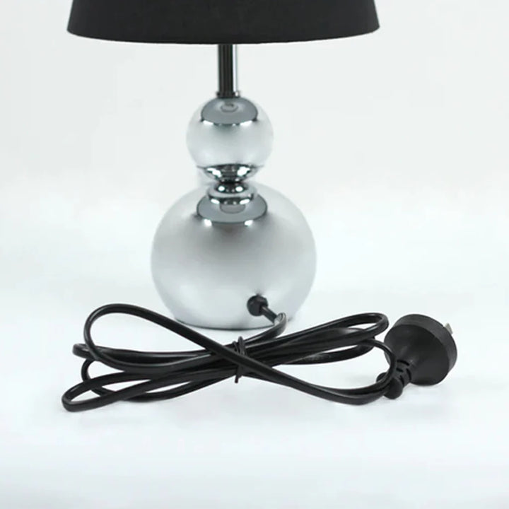 Kinsley Chic Metal Touch Table Lamp (Set of 2) - Black or White Fabric Shade, 310mm High, PL0240