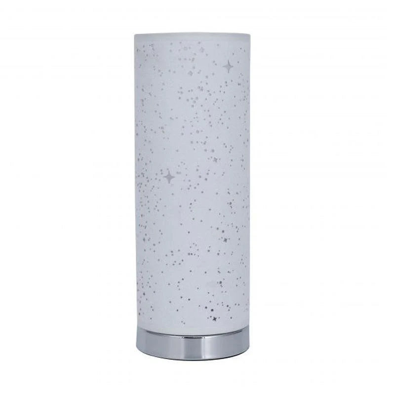 Kinsley Sparkling Metal Touch Table Lamp - Grey or White, Fabric Shade, 325mm High, PL0004