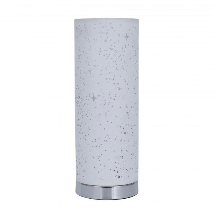 Kinsley Sparkling Metal Touch Table Lamp - Grey or White, Fabric Shade, 325mm High, PL0004