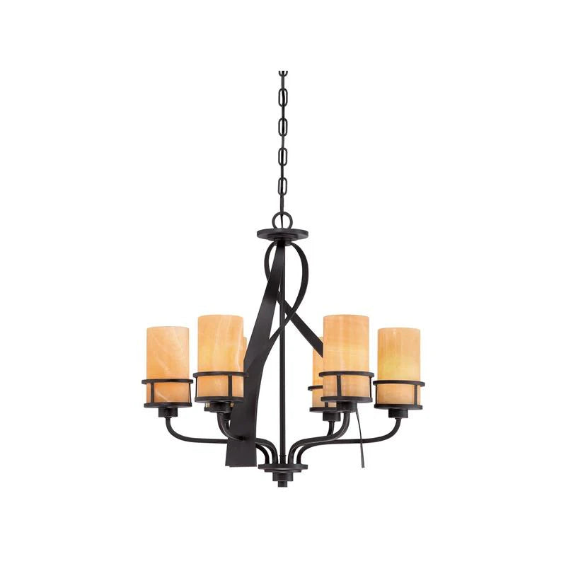 Kyle Chandelier 6Lt/9Lt/16Lt E27 in Imperial Bronze Elstead Lighting -