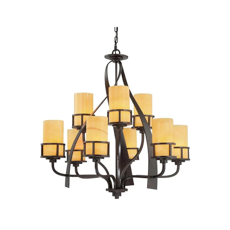 Kyle Chandelier 6Lt/9Lt/16Lt E27 in Imperial Bronze Elstead Lighting -