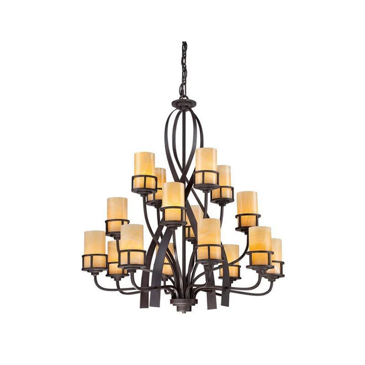 Kyle Chandelier 6Lt/9Lt/16Lt E27 in Imperial Bronze Elstead Lighting -