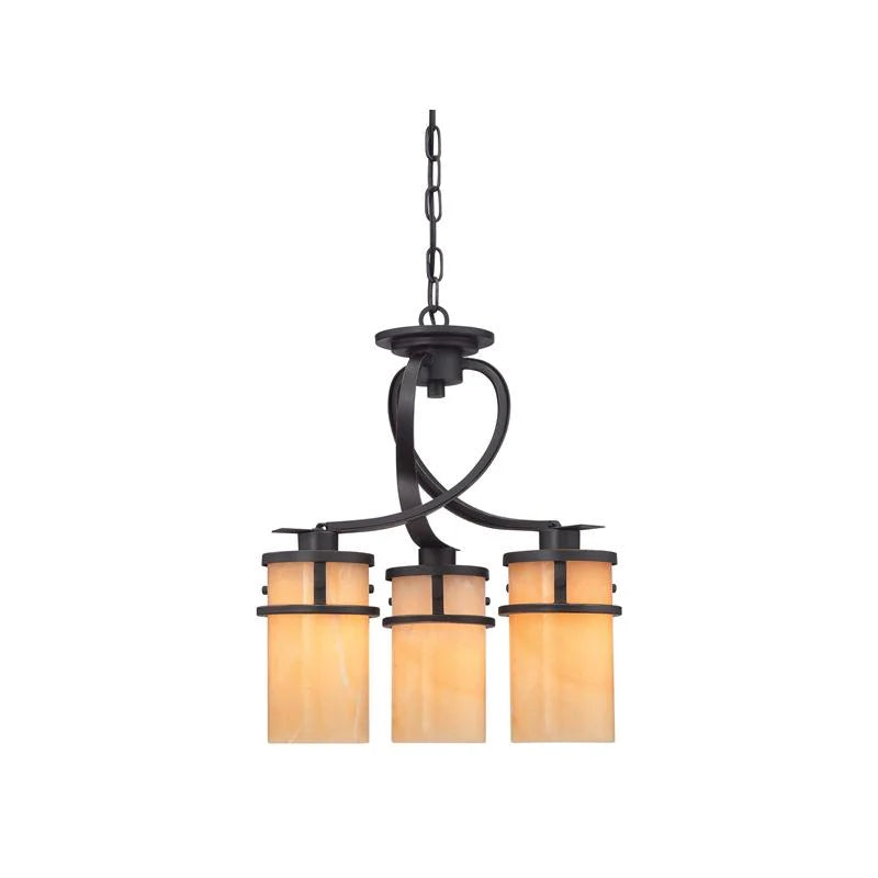 Kyle Dinette Chandelier 3Lt E27 in Imperial Bronze Elstead Lighting - ELS.QZ-KYLE3