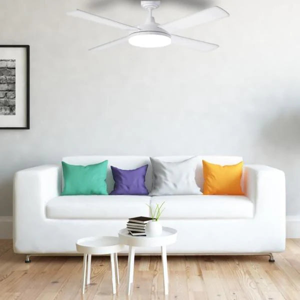 LED 52" Low Profile Ceiling Fan With Light in White