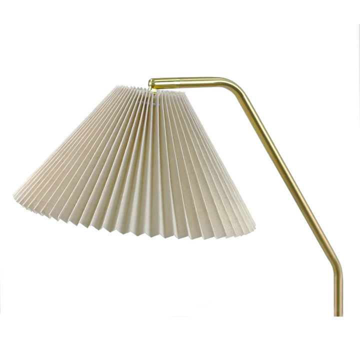 Sophia Pleated Shade Marble Floor Lamp - Brass, 1650mm High, PL0208