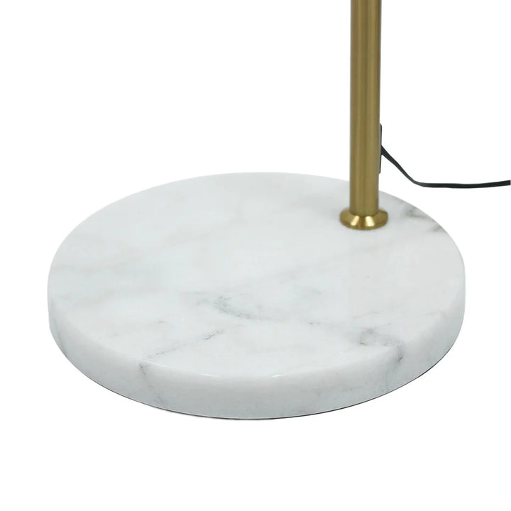 Sophia Pleated Shade Marble Floor Lamp - Brass, 1650mm High, PL0208