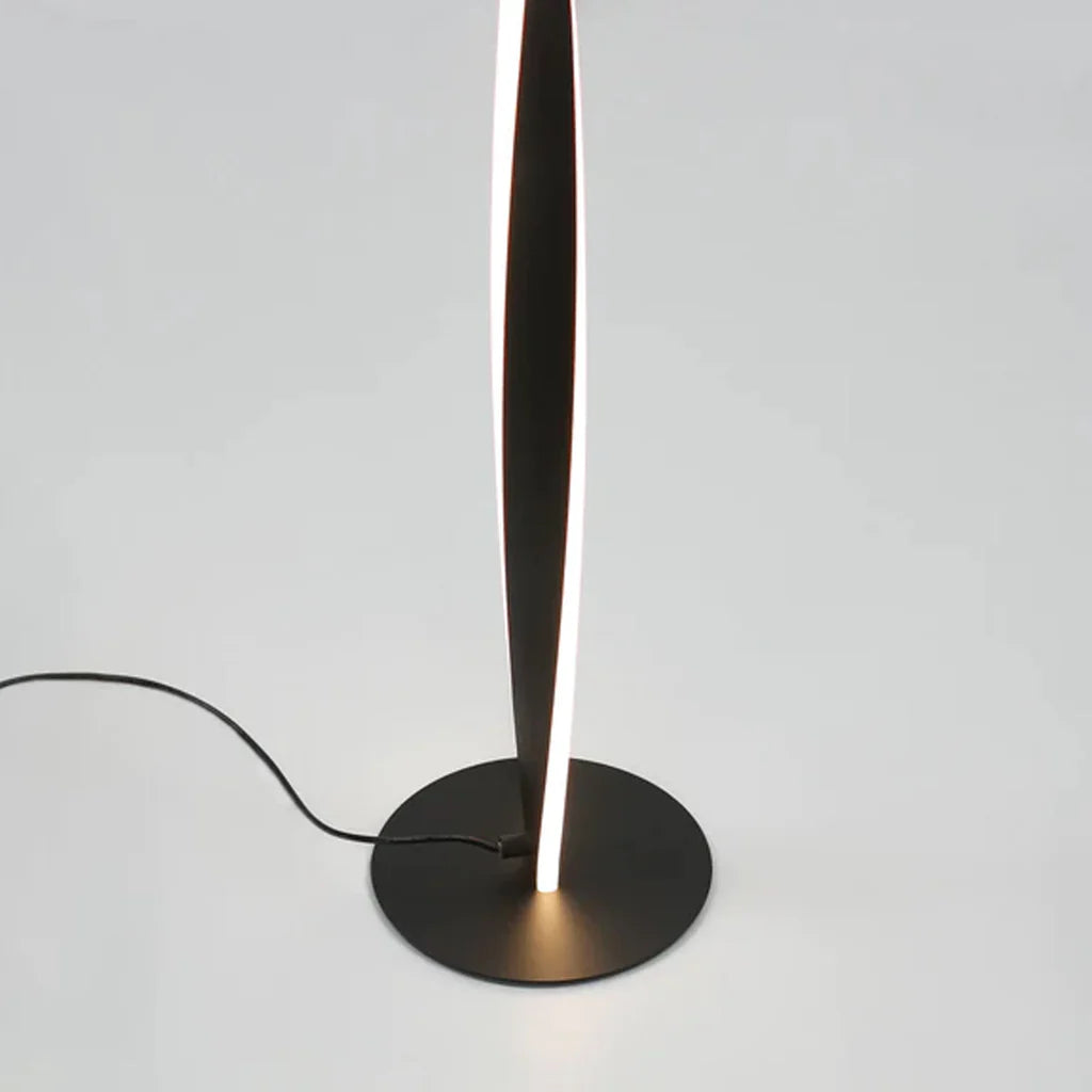 Raelynn Sophisticated Swirl, Metal Floor Lamp - Black, Brushed Chrome, 1305mm High, PL0258