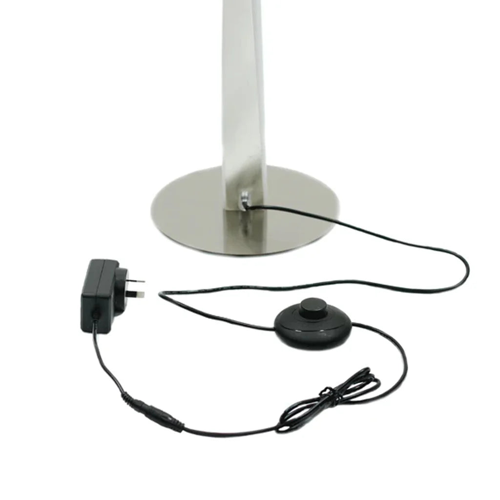 Raelynn Sophisticated Swirl, Metal Floor Lamp - Black, Brushed Chrome, 1305mm High, PL0258