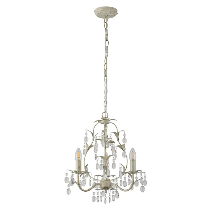 Madelyn Opulent Iron Chandelier Light - Ivory and Brushed Gold, 3 Light, PL0311