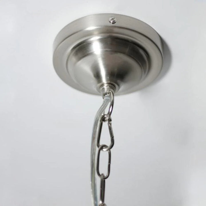 Serenity industrial Elegance Metal Chandelier Light - Satin Chrome, 5 Lights, PL0105