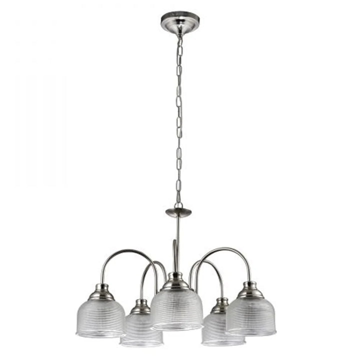 Luna Refined Metal Chandelier Light - Satin Chrome, 5 Lights, PL0088