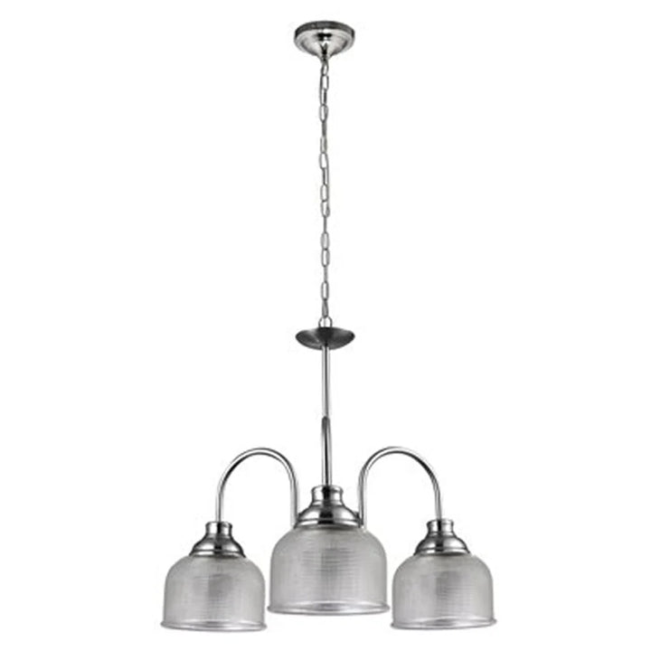 Madelyn Elegant Metal Chandelier Light - Satin Chrome, 3 Lights, PL0087