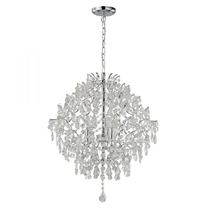 Lyla Dazzling Crystal Chandelier Light - Chrome + Clear, 3 Lights, PL0093