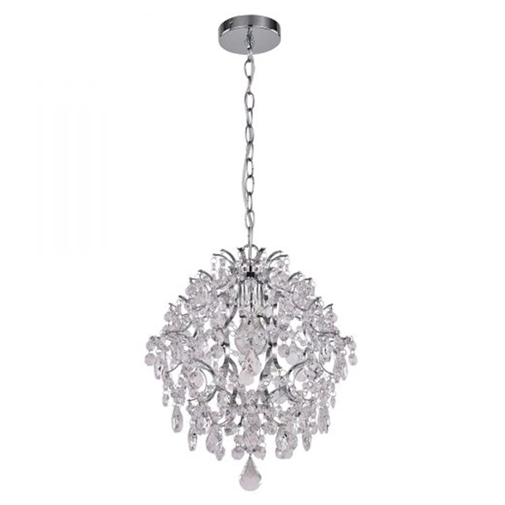 Sophie Glamorous Crystal Chandelier Light - Chrome + Clear, PL0094