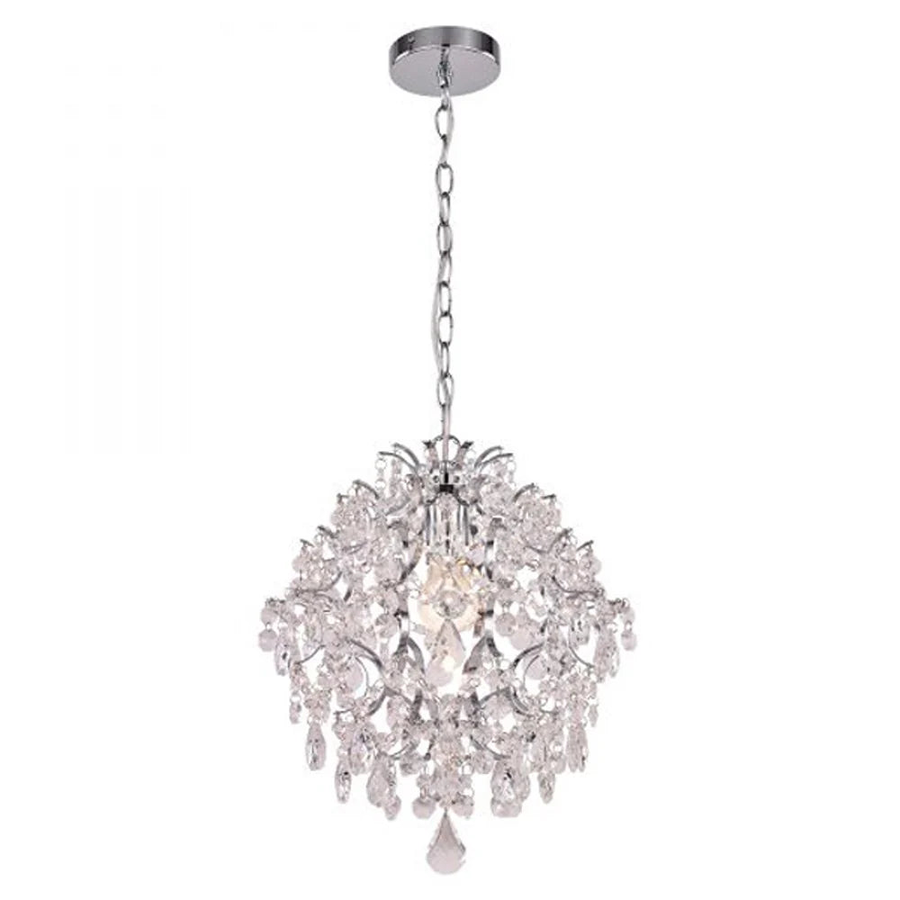 Sophie Glamorous Crystal Chandelier Light - Chrome + Clear, PL0094