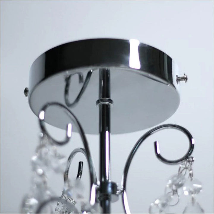 Ruby Elegant Metal and Crystal Chandelier Light - Chrome, 3 Lights, PL0162