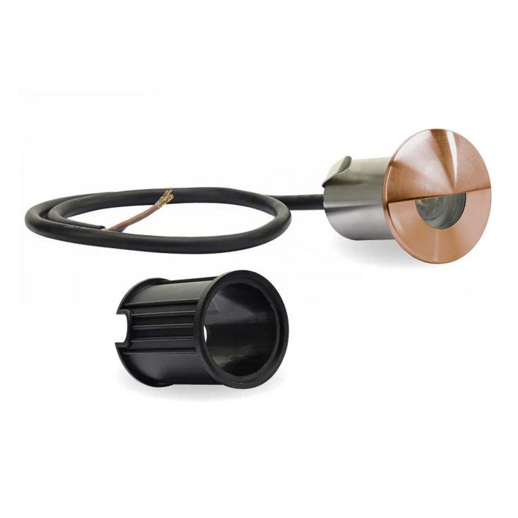 LED Eyelid Outdoor Step Light Recessed 1W in Copper/Stainless Steel Superlux Lighting - LLED521