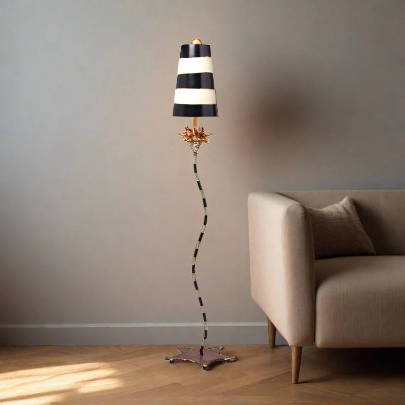 La Fleur Floor Lamp in Gold and Black Finish E27 Elstead Lighting - ELS.FB-LA-FLEUR-FL