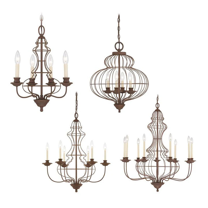 Laila Chandelier 4Lt/6Lt/9Lt E14 in Antique Bronze Elstead Lighting - ELS.QZ-LAILA