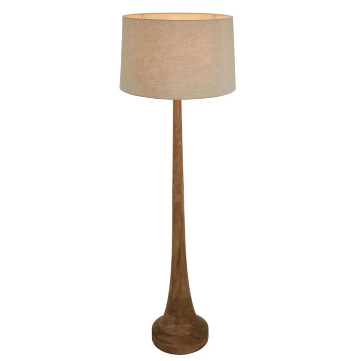 Lancia Floor Lamp Large in Light or Dark Natural Turned Wood