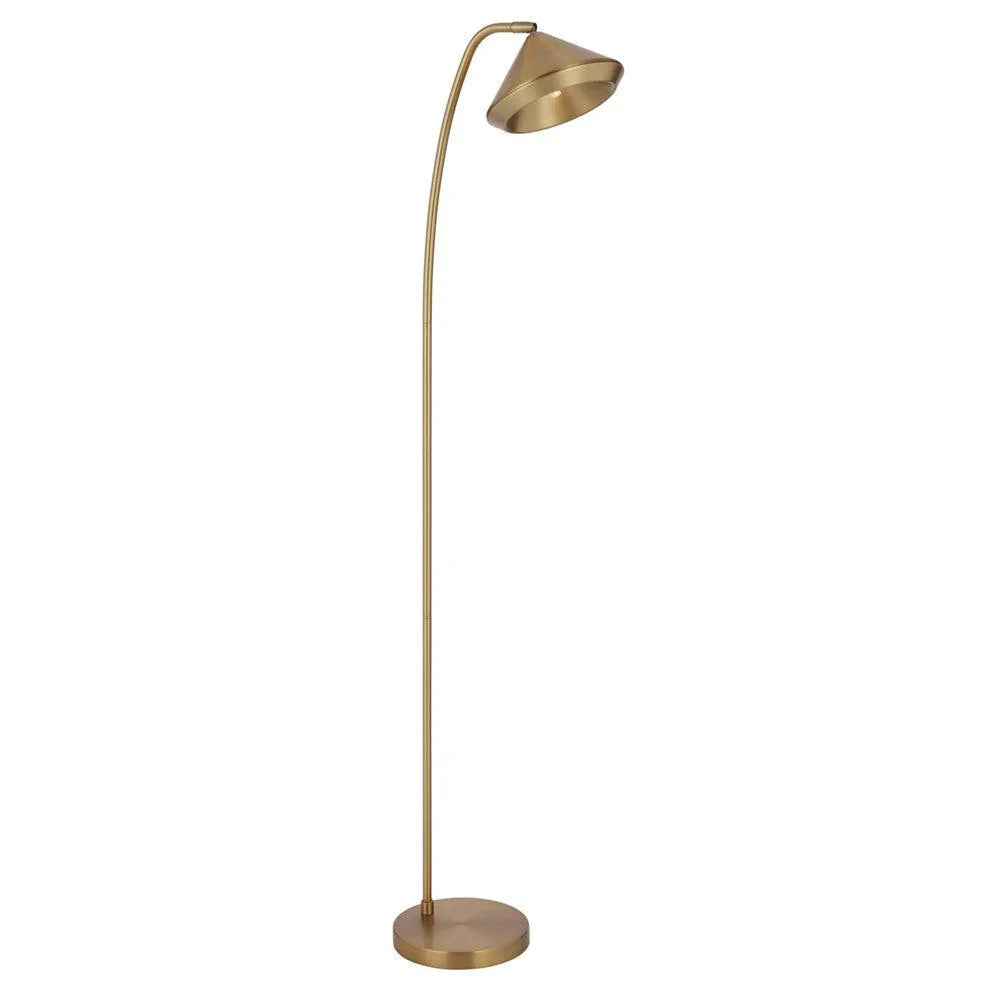 Larson Floor Lamp Black, Brass, White