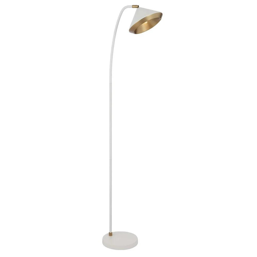 Larson Floor Lamp Black, Brass, White