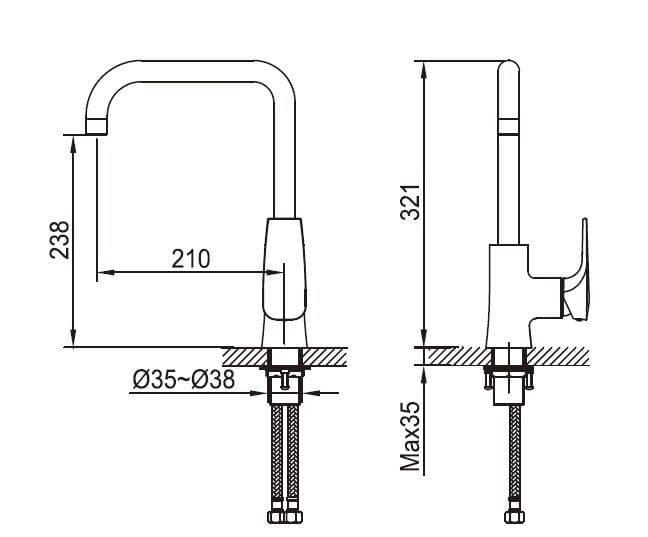 Lecco Sink Mixer – Kitchen Taps – Chrome