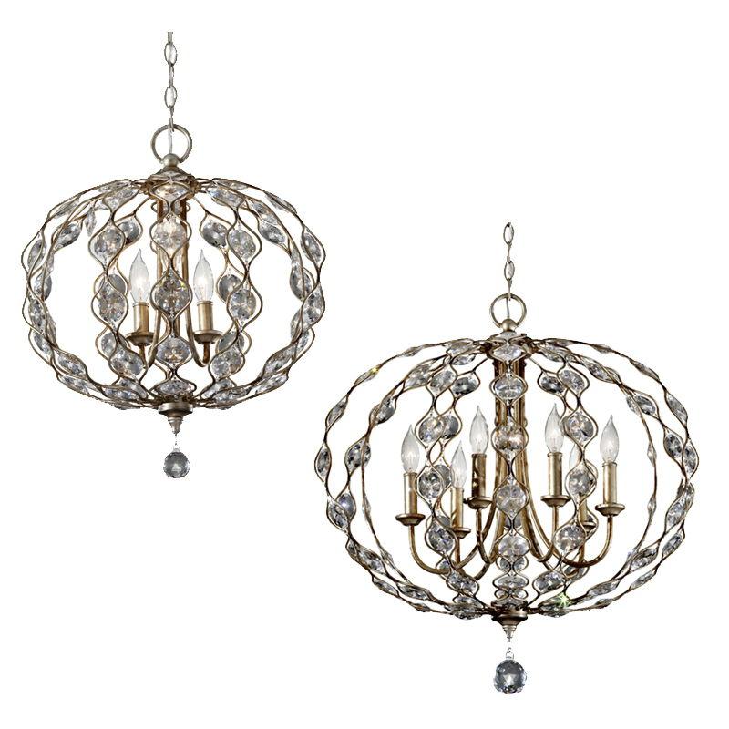 Leila 3Lt/6Lt Chandelier E14 in Burnished Silver Elstead Lighting - ELS.FE-LEILA