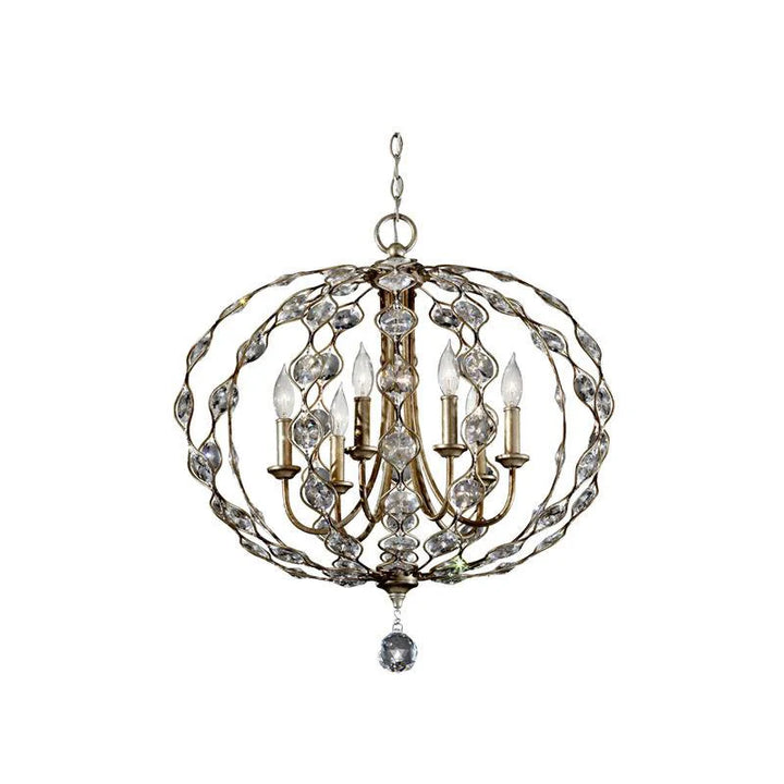 Leila 3Lt/6Lt Chandelier E14 in Burnished Silver Elstead Lighting - ELS.FE-LEILA